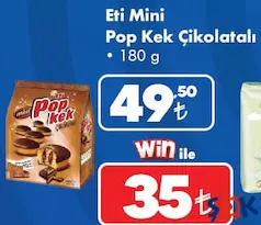 ETİ MİNİ POP KEK ÇİKOLATALI 180 G